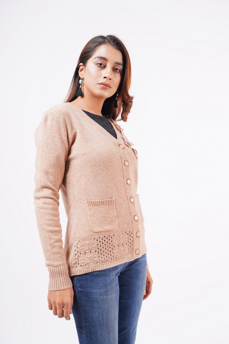 V-Neck Cardigan Sweater