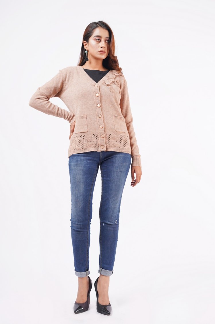 V-Neck Cardigan Sweater