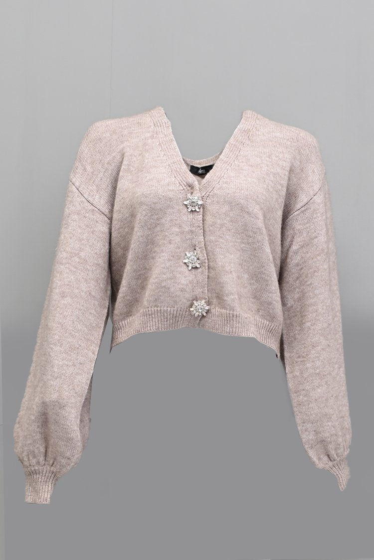 V-Neck  Cardigan Sweater