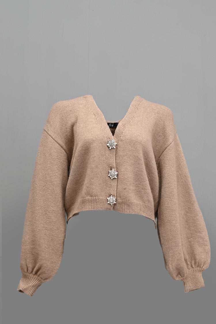 V-Neck  Cardigan Sweater