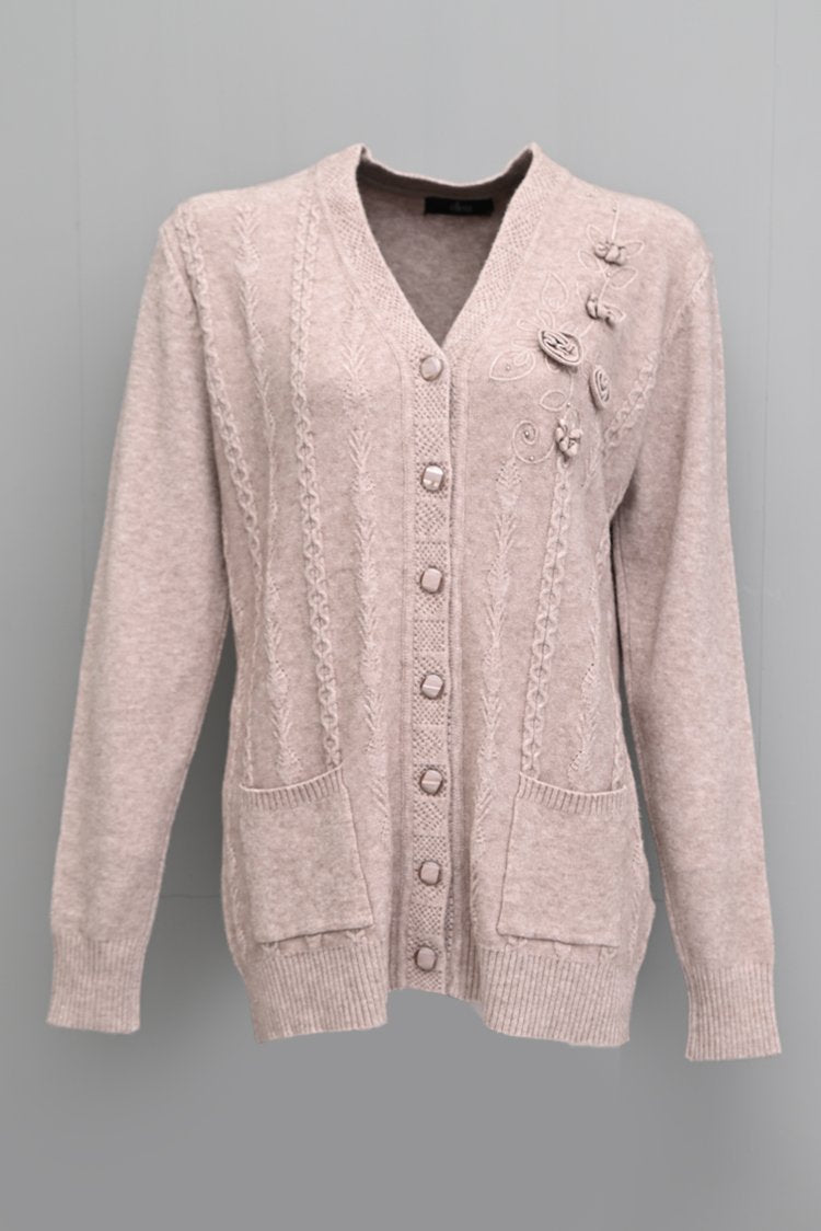 V-Neck Cardigan Sweater