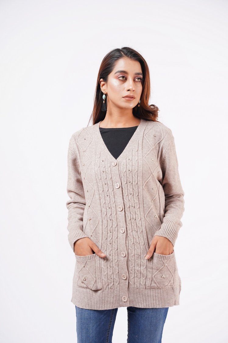 V-Neck Cardigan Sweater