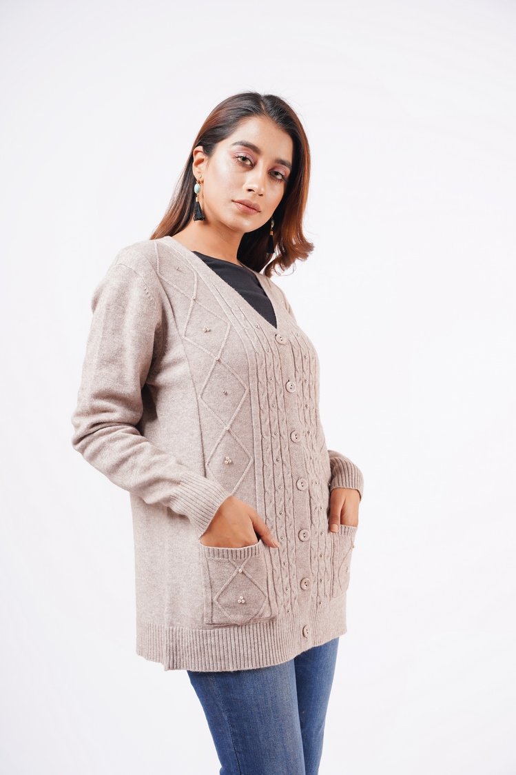 V-Neck Cardigan Sweater