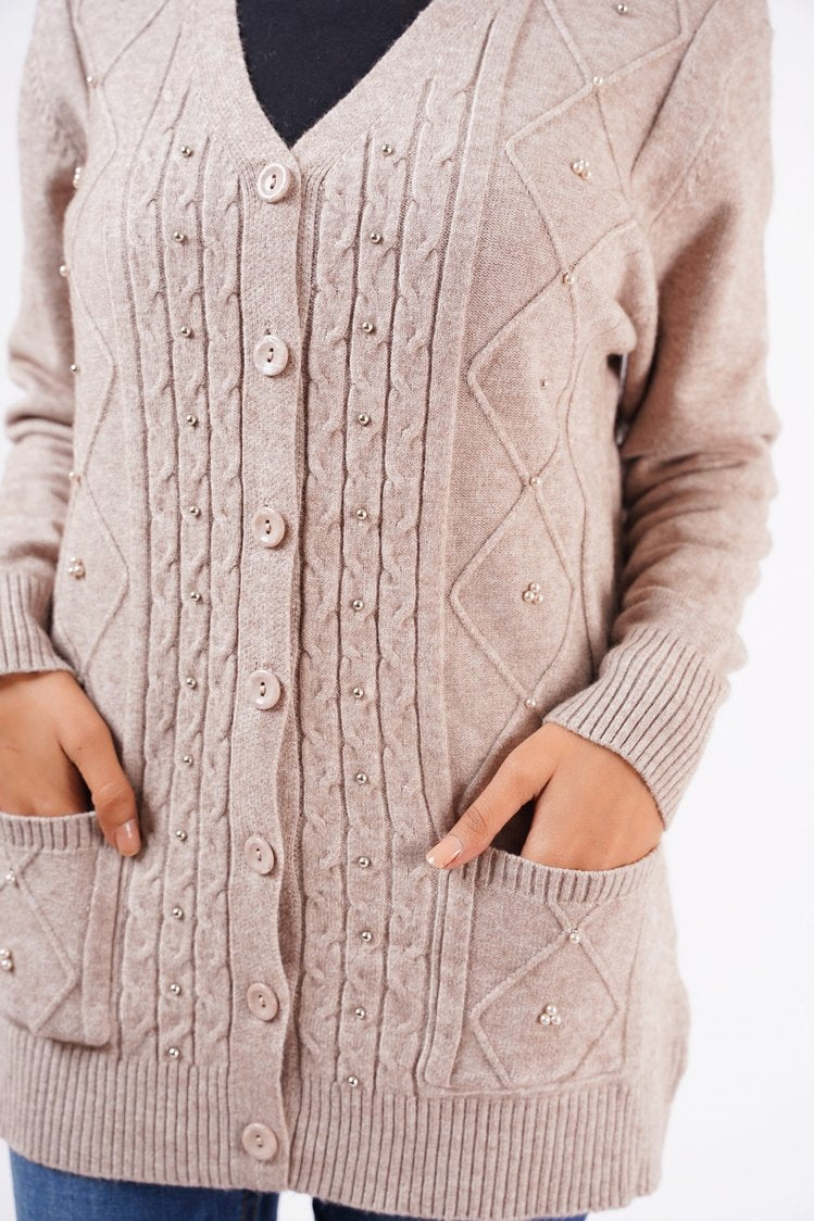 V-Neck Cardigan Sweater