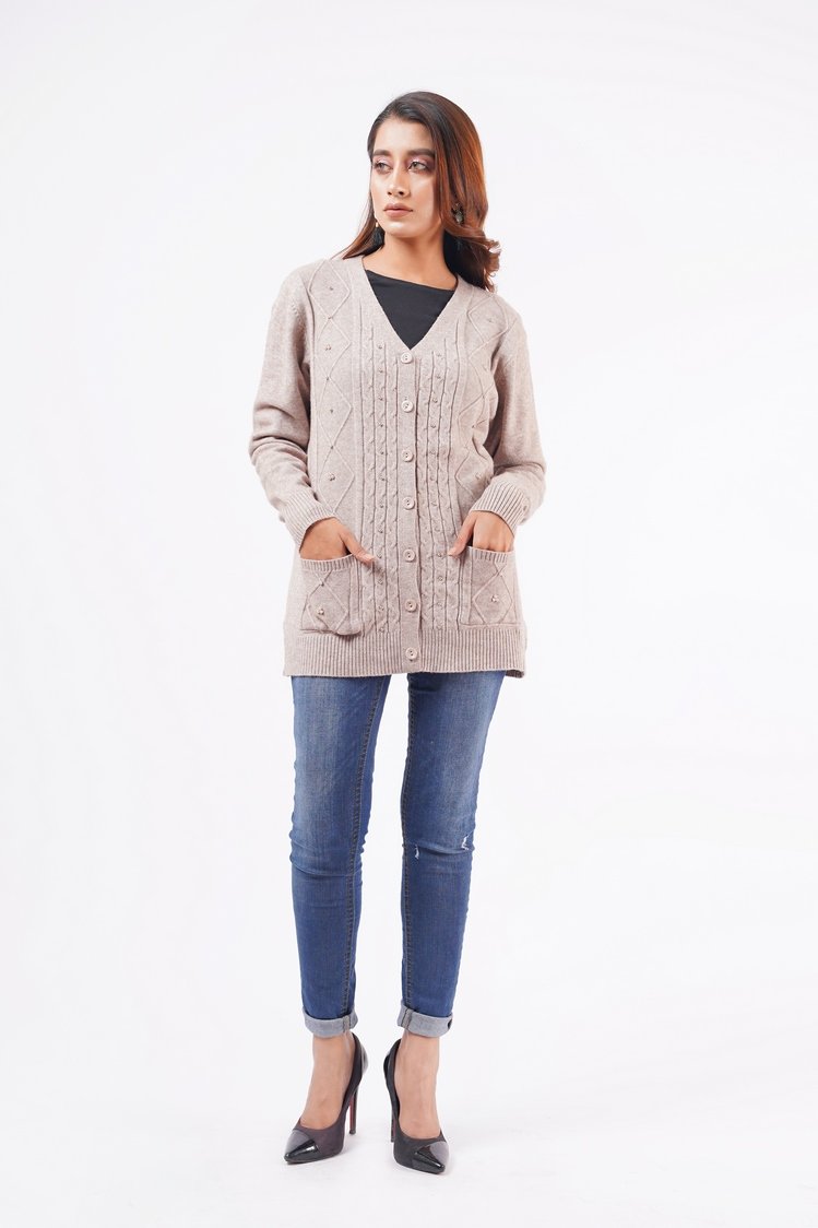 V-Neck Cardigan Sweater