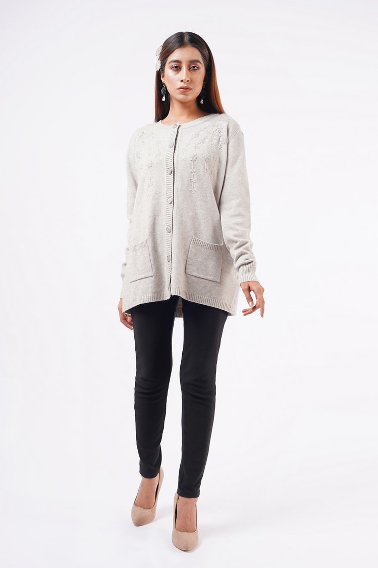 Round Neck Cardigan Sweater