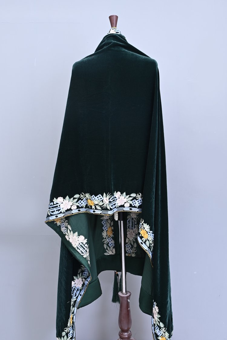 Embroidered Velvet Shawl