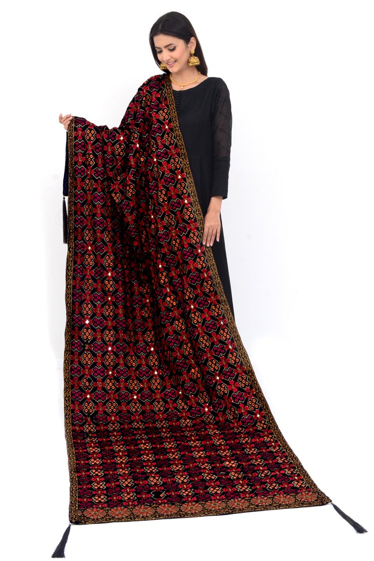Shop Embroidered Velvet Shawl Online Now