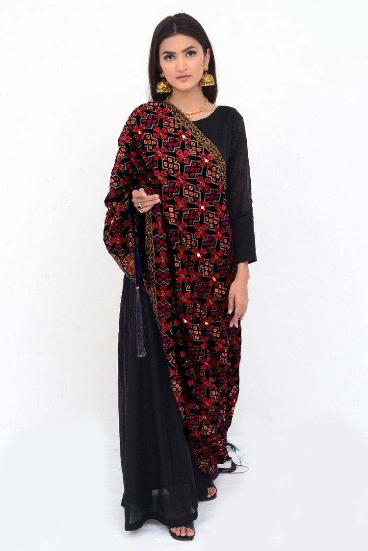 Shop Embroidered Velvet Shawl Online Now