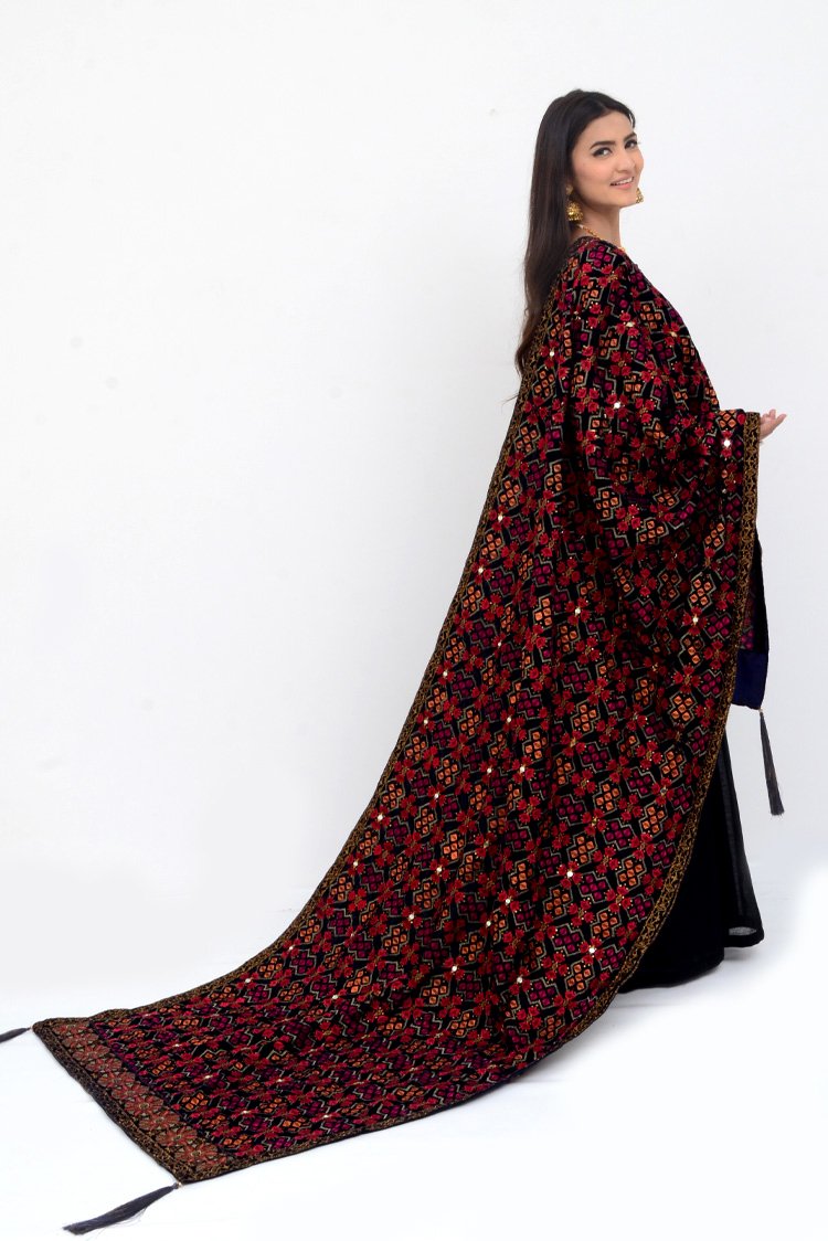 Shop Embroidered Velvet Shawl Online Now