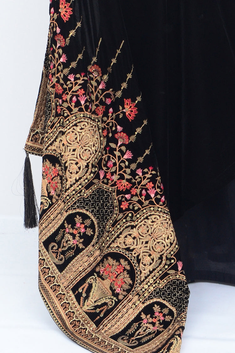 Embroidered Velvet Shawl