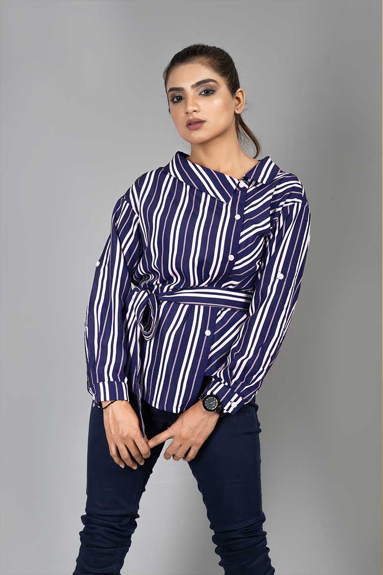 Striped Line Goergette Top