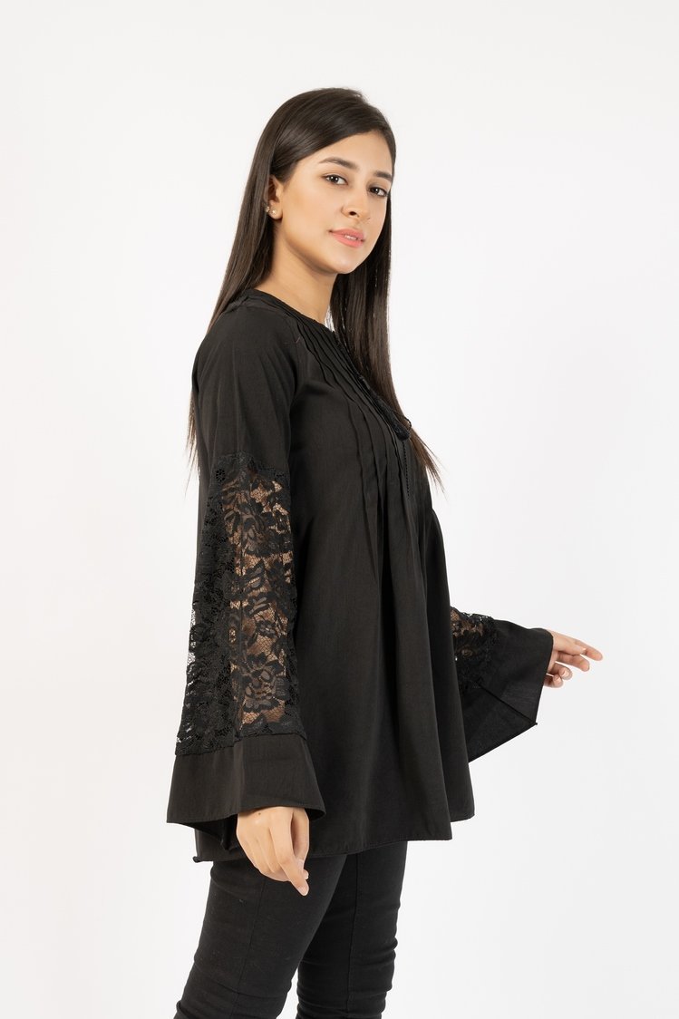 Georgette Lace Sleeve Top