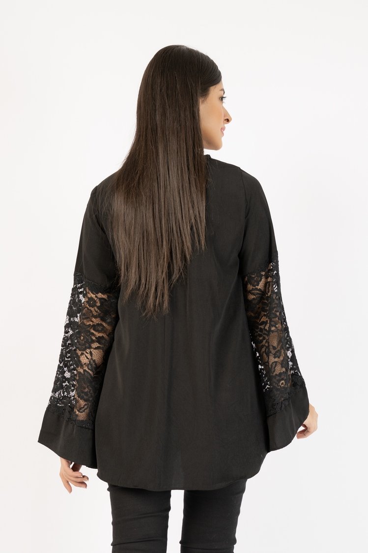 Georgette Lace Sleeve Top