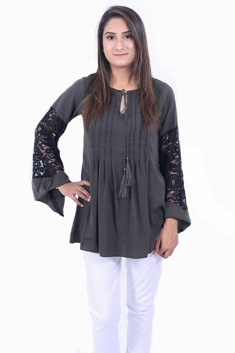 Goergette Lace Sleeve Top