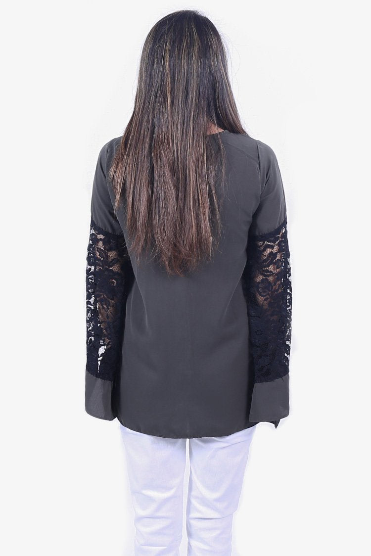 Goergette Lace Sleeve Top