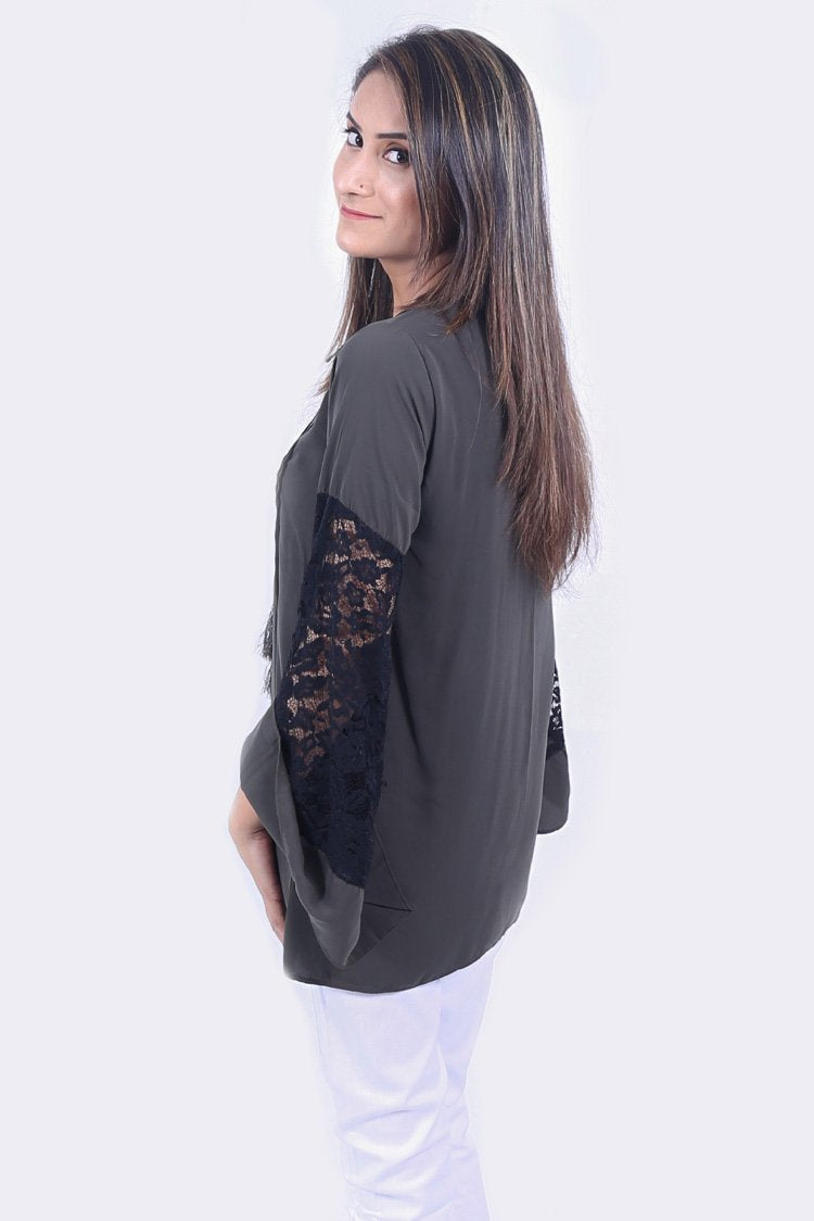 Goergette Lace Sleeve Top