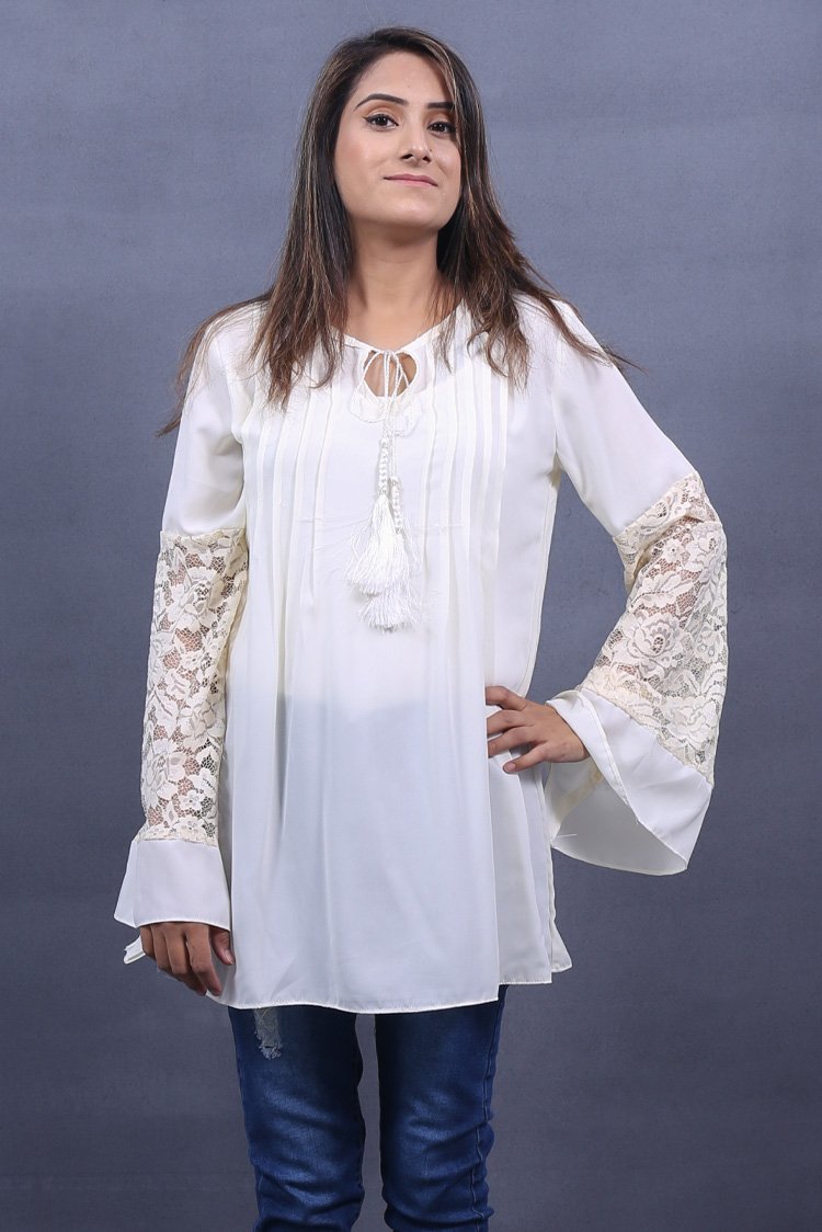 Goergette Lace Sleeve Top