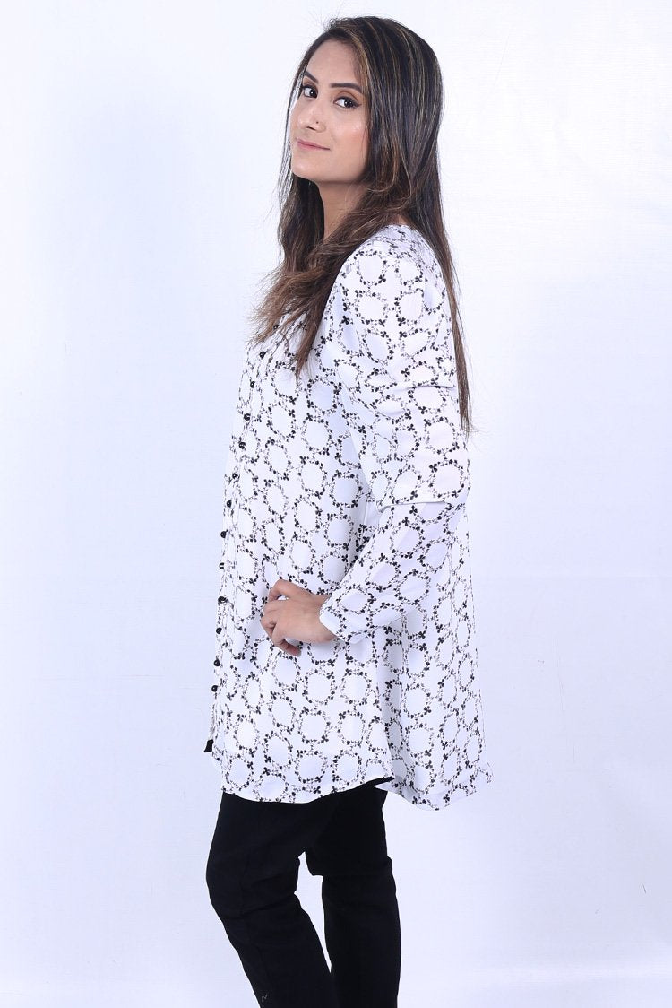 Flower Printed Goergette Top