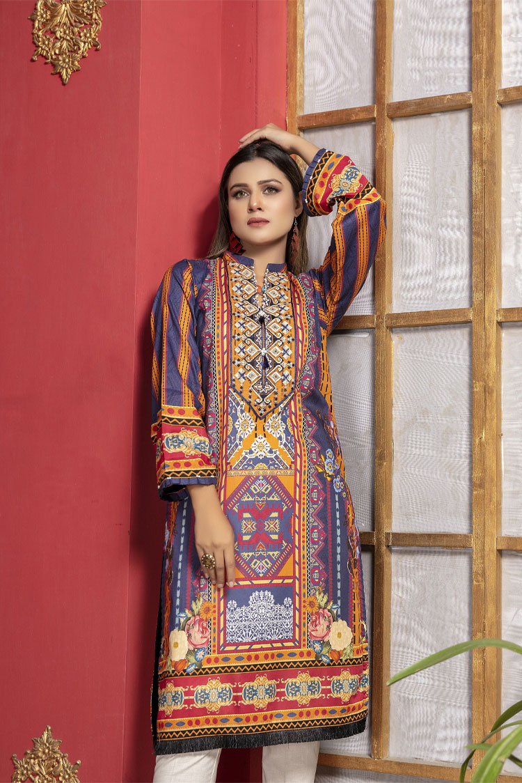 1-PC Stitched Lawn Kurti