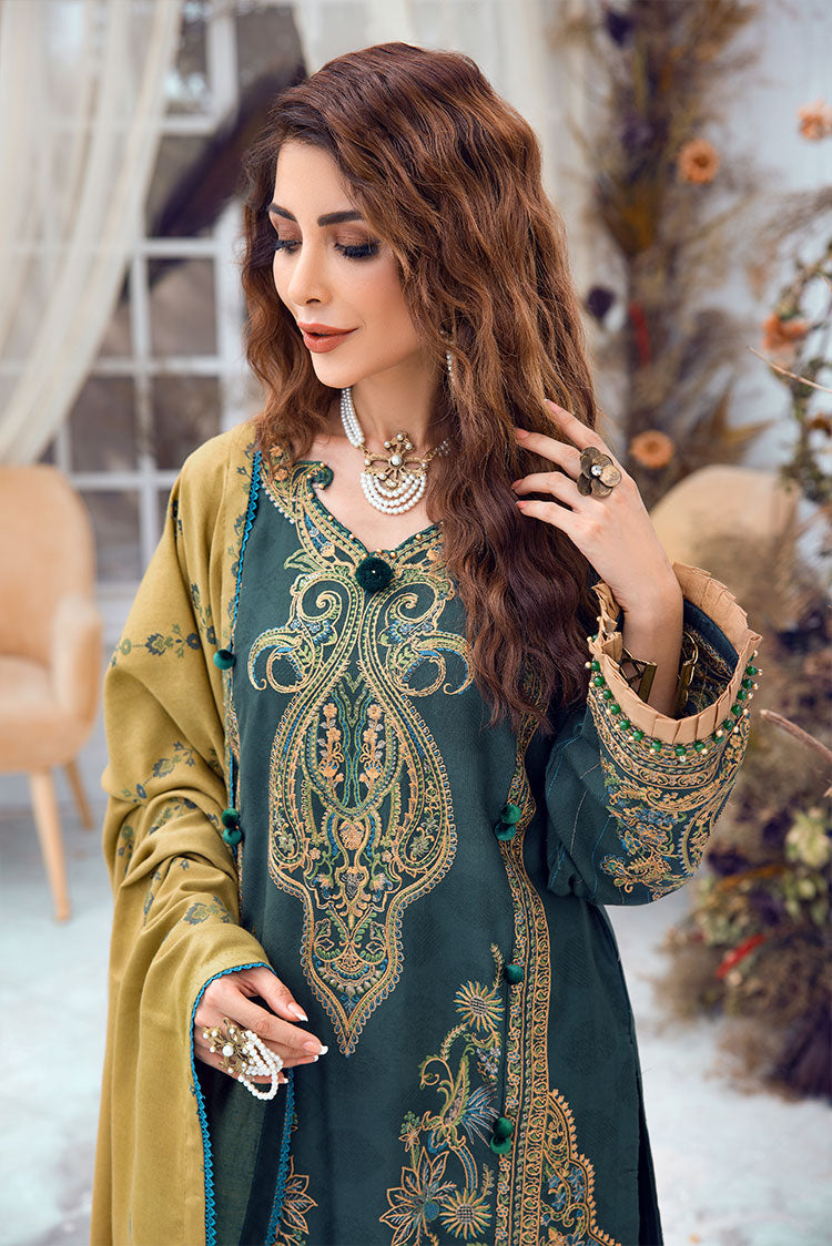 3-PC Unstitched Embroidered Jacquard Khaddar Suit