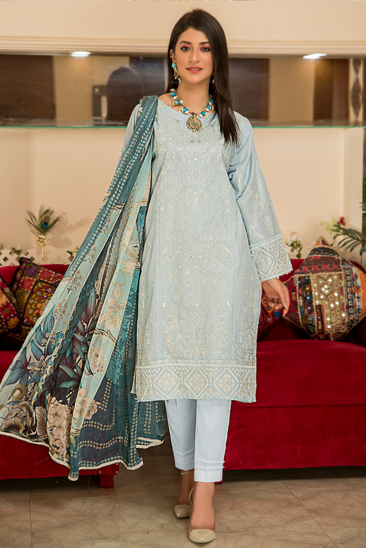 3-PC Stitched Lawn Suit