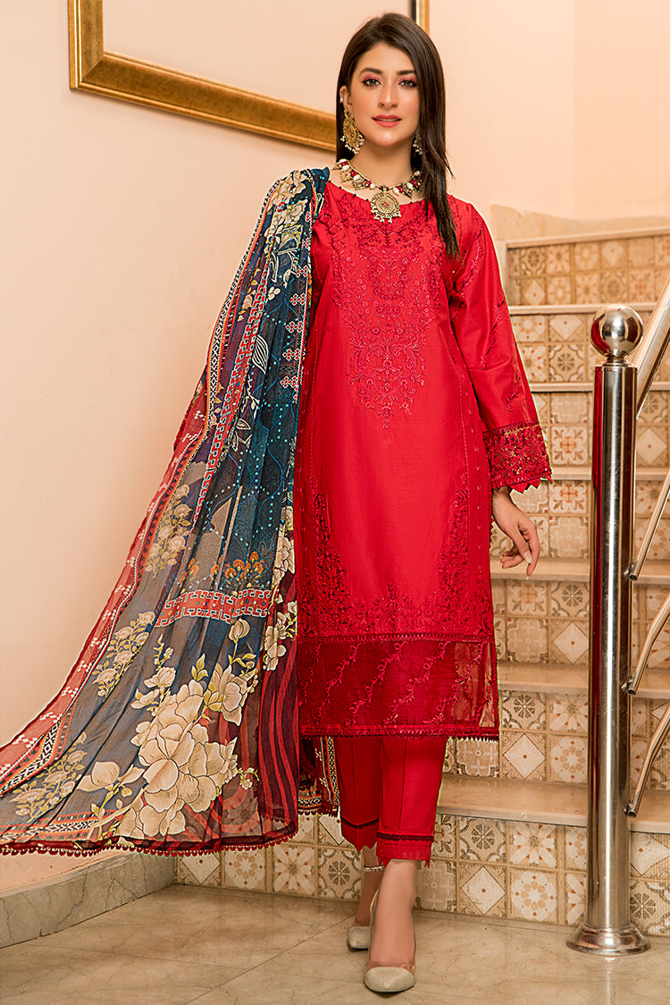 3-PC Stitched Lawn Suit