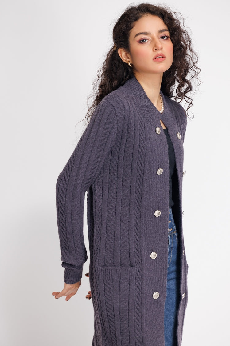 Round Neck Cardigan Sweater