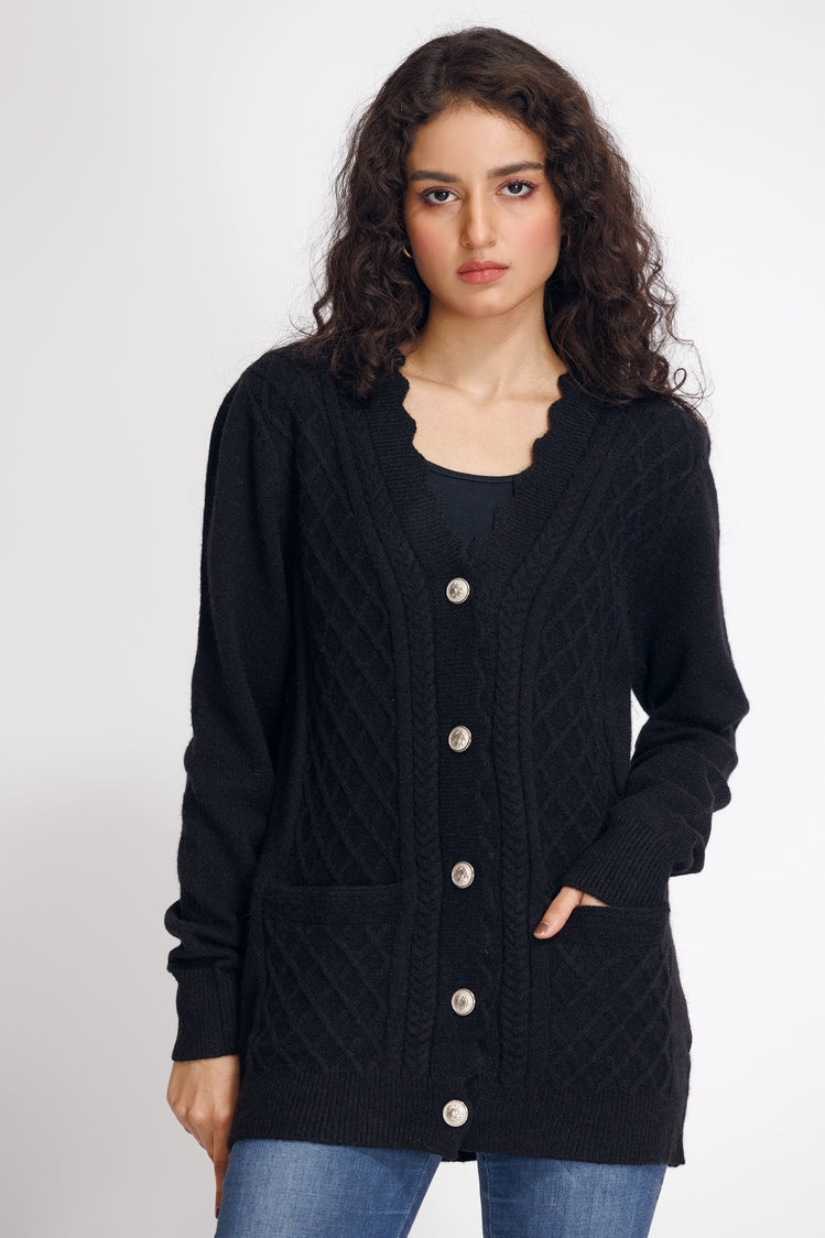 V-Neck Cardigan Sweater