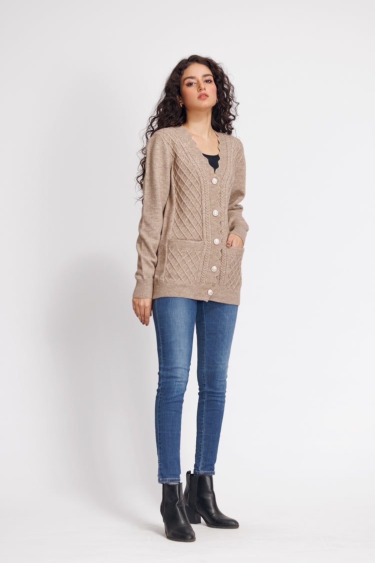 V-Neck Cardigan Sweater