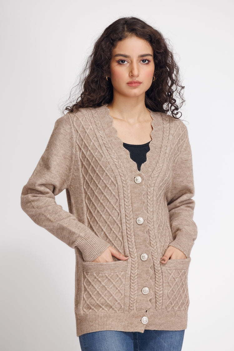 V-Neck Cardigan Sweater