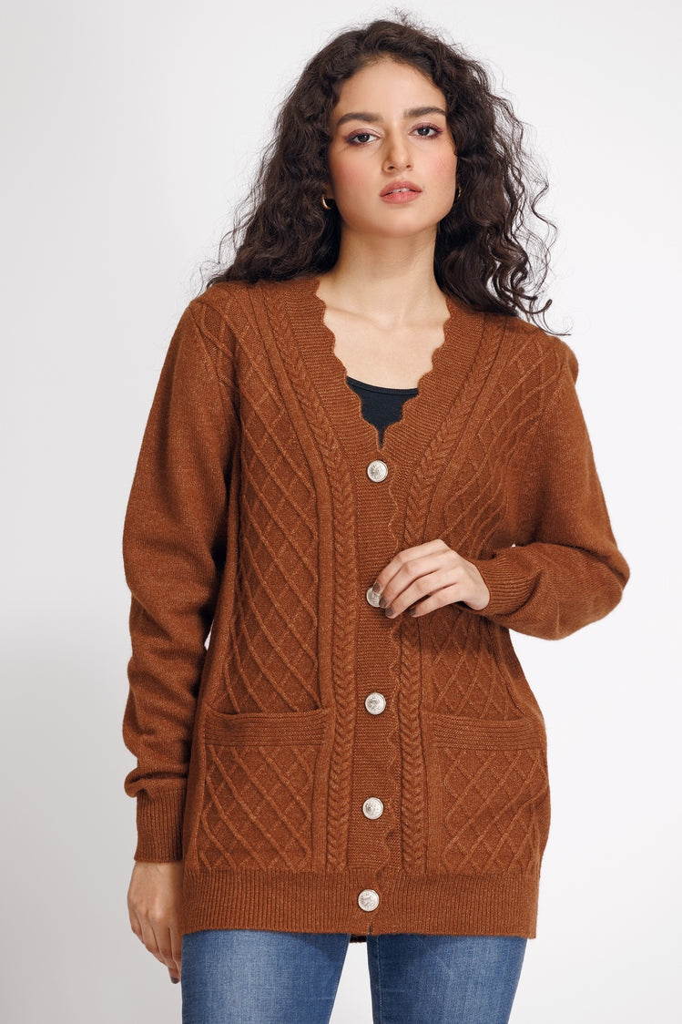 V-Neck Cardigan Sweater