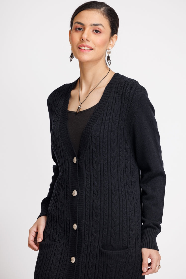 V-Neck Cardigan Sweater