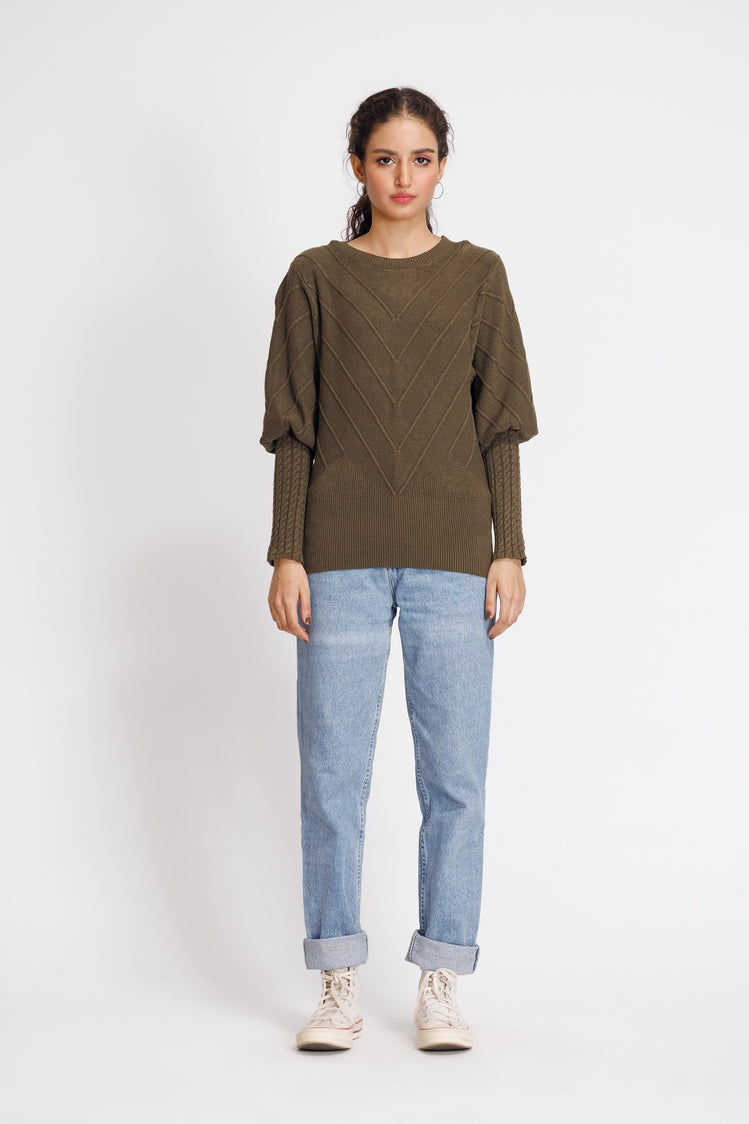 Round Neck Pullover Sweater