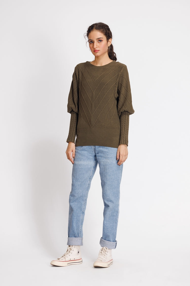 Round Neck Pullover Sweater