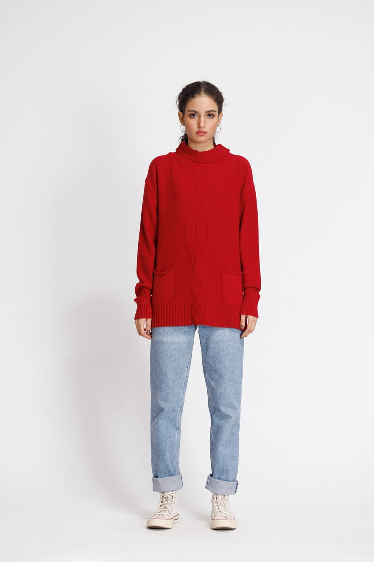 Turtle Neck Pullover Sweater