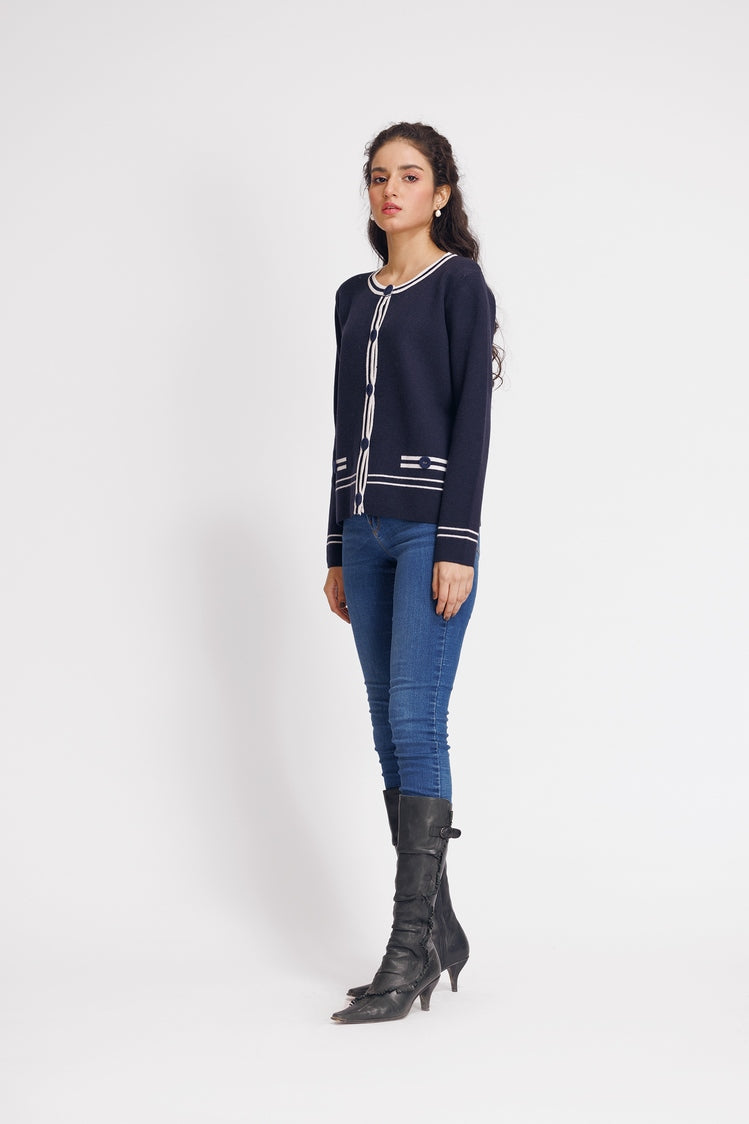 Round Neck Cardigan Sweater