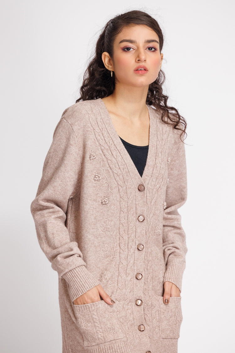 V-Neck Cardigan Sweater