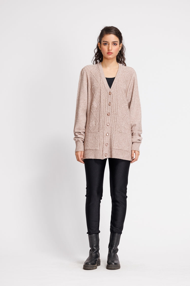 V-Neck Cardigan Sweater