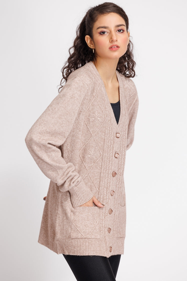 V-Neck Cardigan Sweater