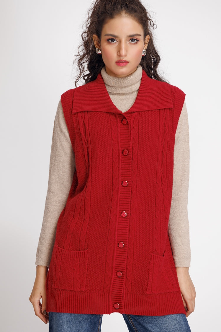 V-Neck Cardigan Sweater