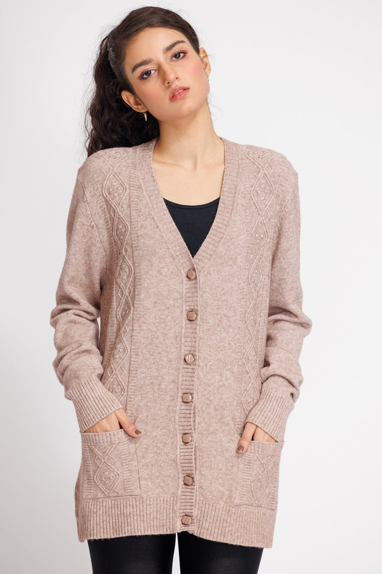 V-Neck Cardigan Sweater