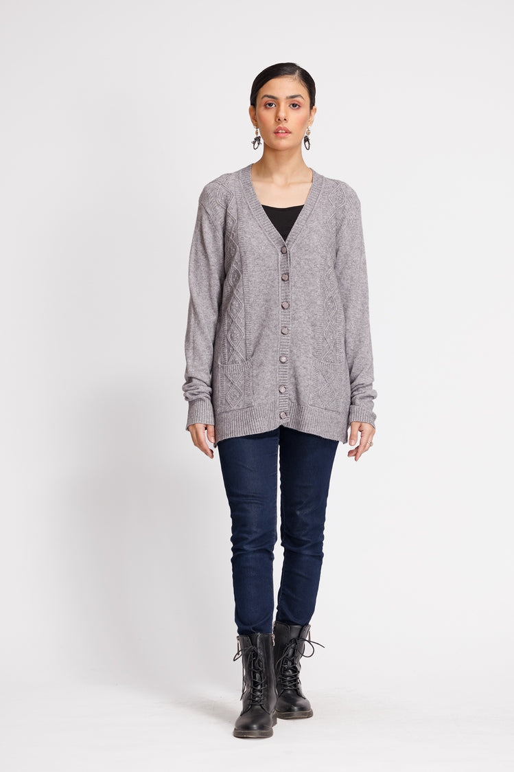 V-Neck Cardigan Sweater