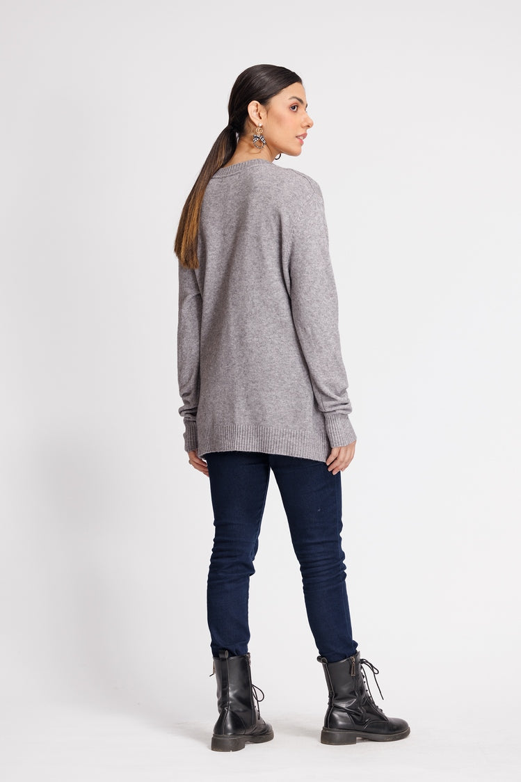 V-Neck Cardigan Sweater