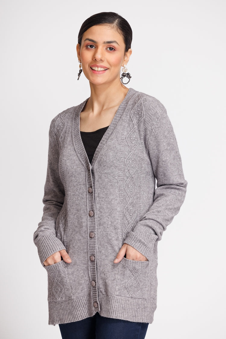 V-Neck Cardigan Sweater