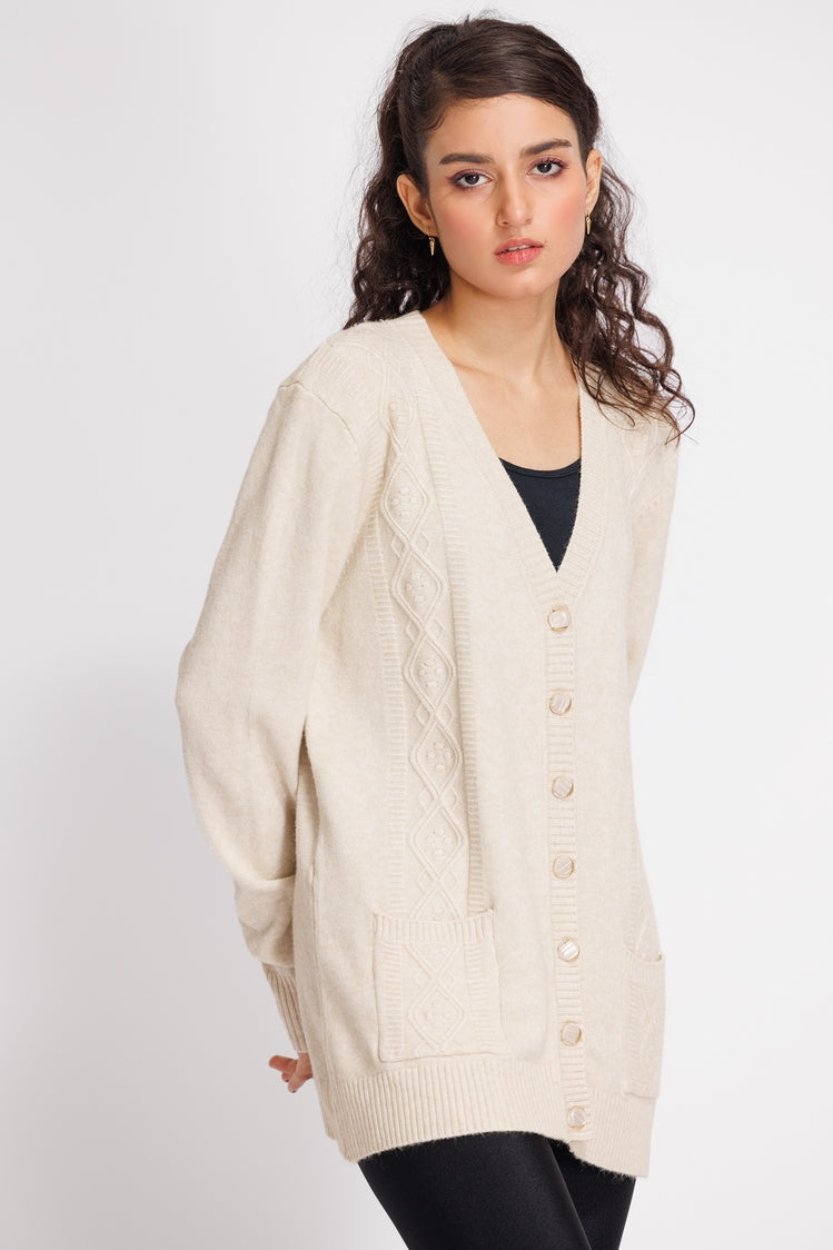 V-Neck Cardigan Sweater