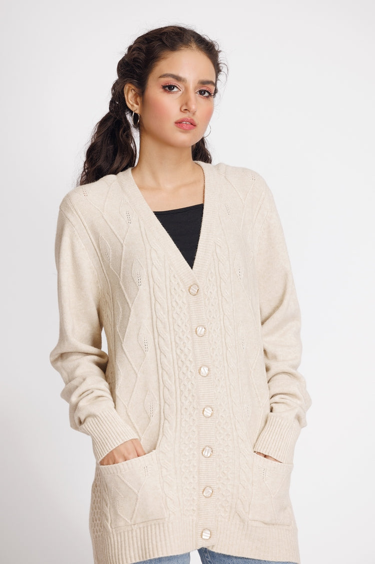 V-Neck Cardigan Sweater