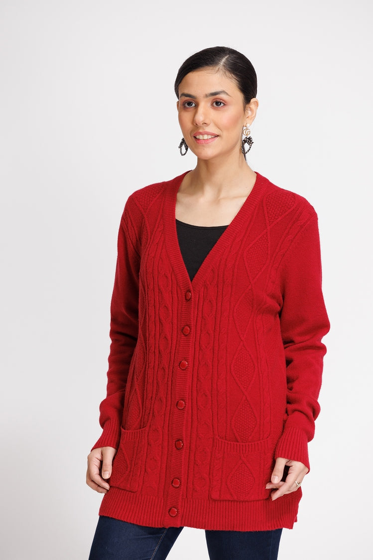 V-Neck Cardigan Sweater