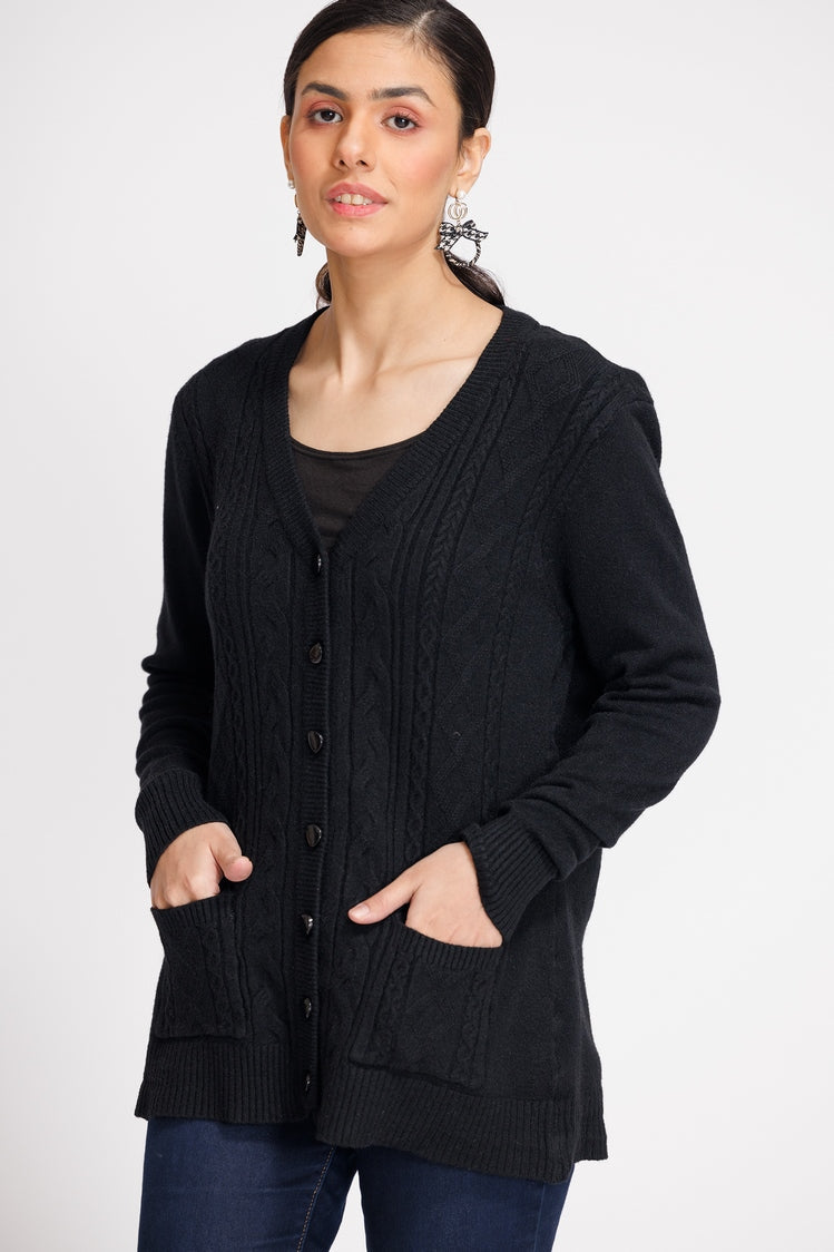 V-Neck Cardigan Sweater