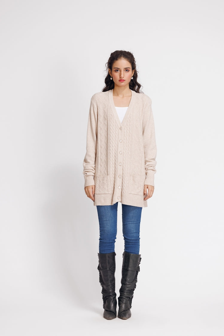 V-Neck Cardigan Sweater